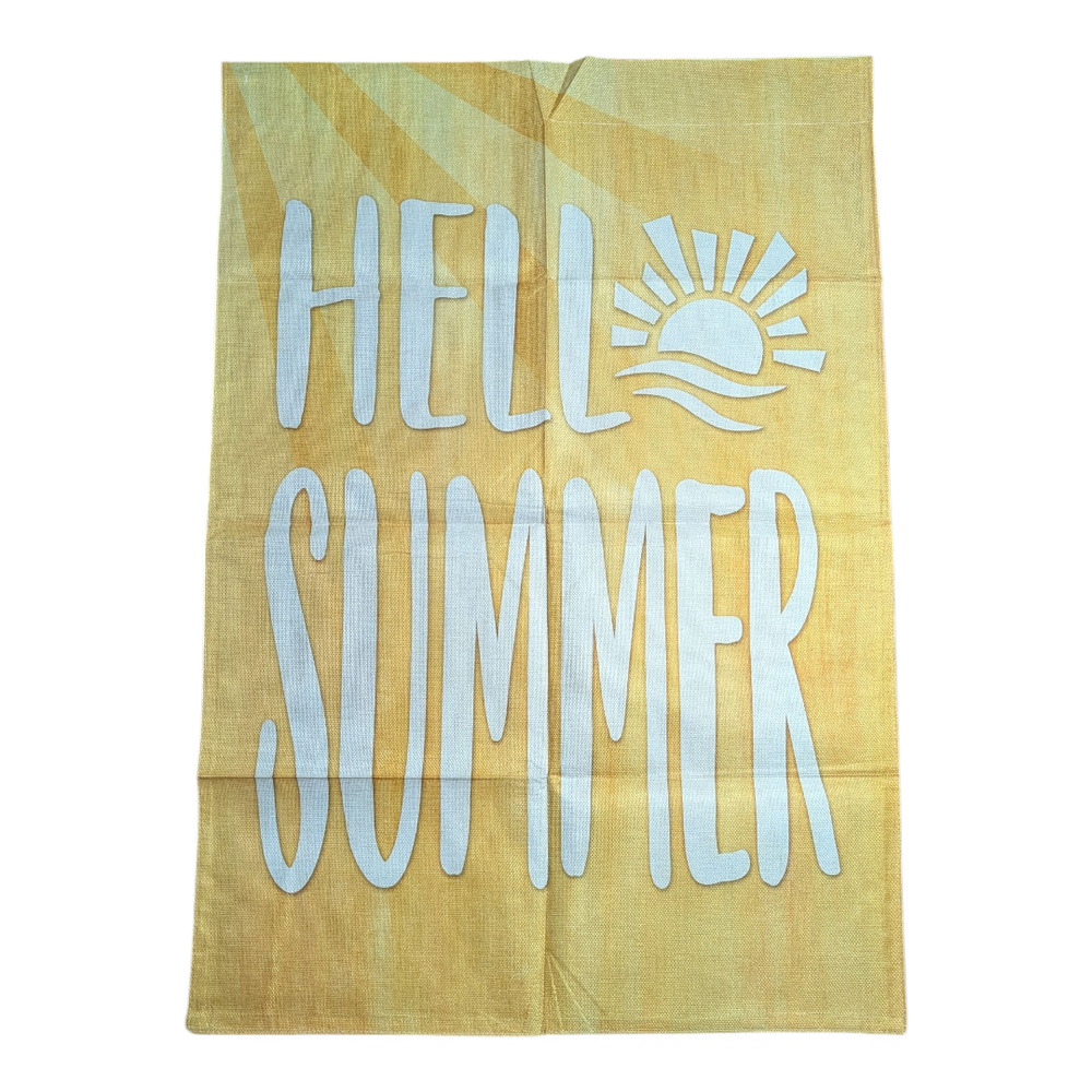 Hello Summer Flag- Bright Yellow Sunshine to Welcome Summer-Yard Flag Decoration